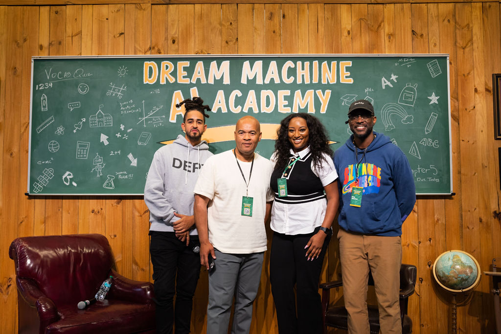 At the Dream Machine AI Academy chalkboard